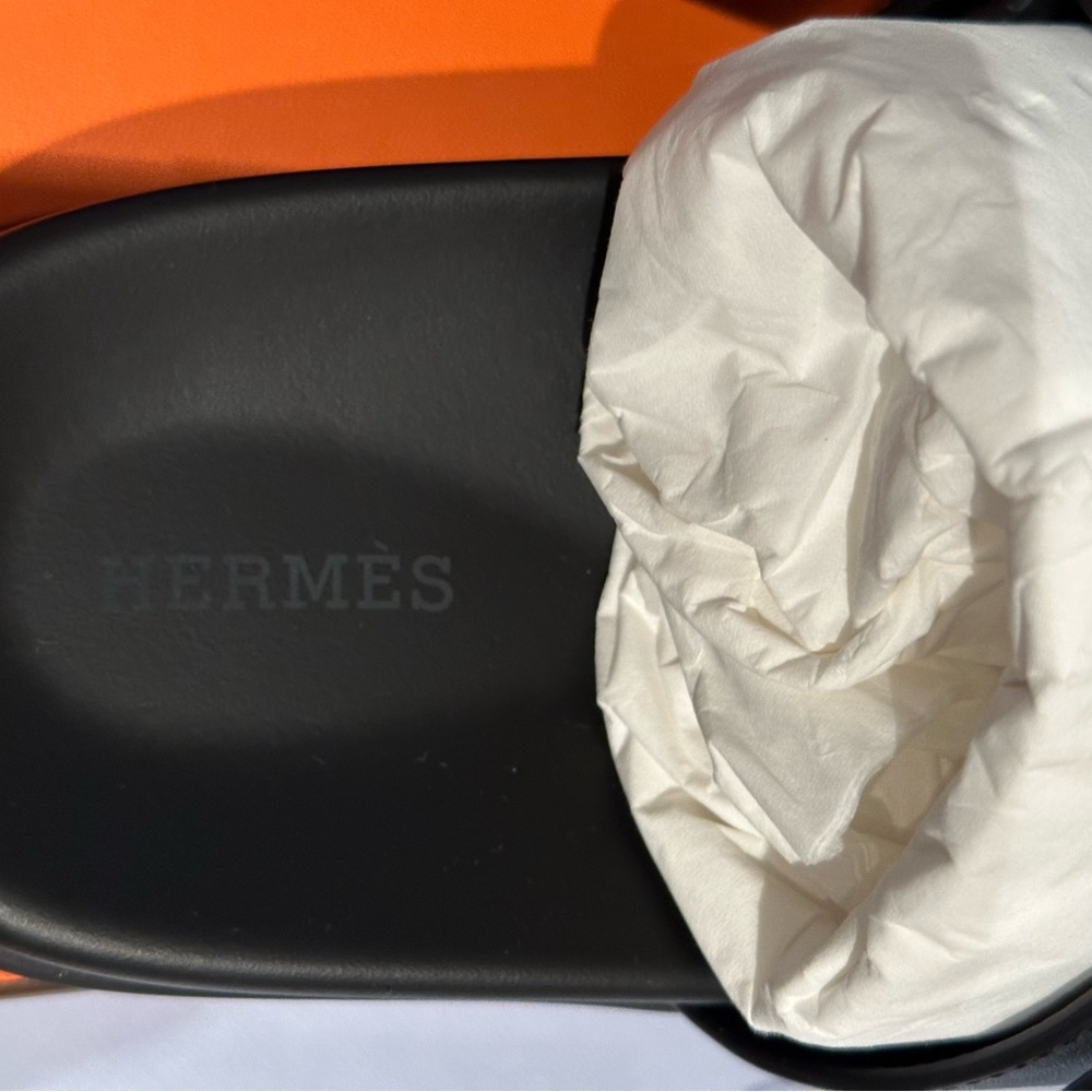 Unisex Hermes Chypre Black Sandals Size EU 43 - Picture 4 of 8
